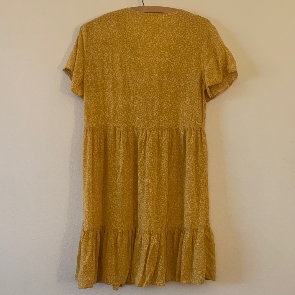 ROMWE Yellow Button-Front Mini Dress - Picture 2 of 6